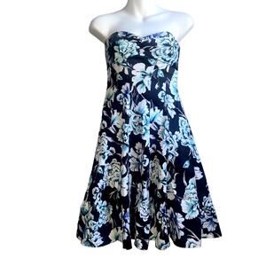 Women's White House Black Market Strapless Floral Dress Size 0